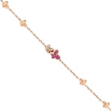 蝴蝶粉寶石鑽石手鏈 - WILLS JEWELLERY