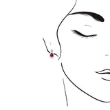 時尚梨形紅寶石鑽石耳環 - WILLS JEWELLERY