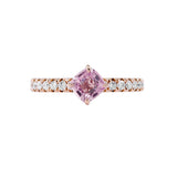 枕形粉紅色尖晶石鑽石戒指 - WILLS JEWELLERY