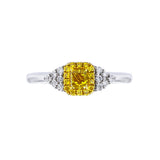雷地恩切割濃彩橙黃鑽石圍石戒指 - WILLS JEWELLERY