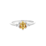 天然梨形黃鑽鑽石戒指 - WILLS JEWELLERY