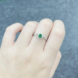 小花球沙弗萊戒指鑽石戒指 - WILLS JEWELLERY