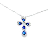 藍寶石十字架鑽石吊墜 - WILLS JEWELLERY
