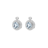 經典圓海藍寶鑽石耳環 - WILLS JEWELLERY