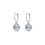 四葉花冰藍色海藍寶圍鑽耳環 - WILLS JEWELLERY