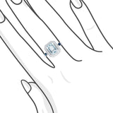 祖母綠形海藍寶圍鑽點藍戒指 - WILLS JEWELLERY