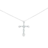 圓梯十字架鑽石吊墜 - WILLS JEWELLERY