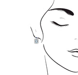 祖母綠形海藍寶圍鑽點藍耳環 - WILLS JEWELLERY