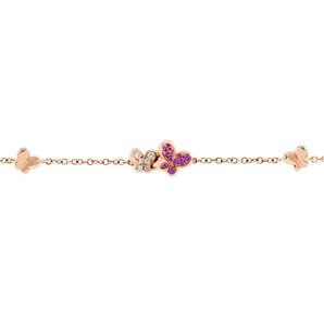 蝴蝶粉寶石鑽石手鏈 - WILLS JEWELLERY
