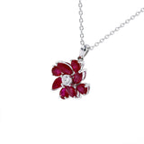 紅寶石鑽石紅菊吊墜 - WILLS JEWELLERY
