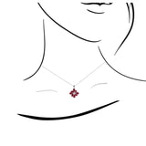 紅寶石鑽石紅菊吊墜 - WILLS JEWELLERY