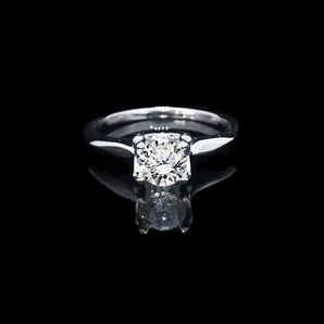 經典四爪弧形鏡底鑽石戒指款式 - WILLS JEWELLERY