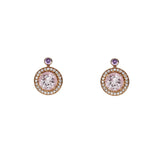 圓形摩根石鑽石耳環 - WILLS JEWELLERY