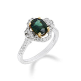 天然無燒綠藍寶石鑽石戒指 - WILLS JEWELLERY