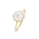 小復古淡水珍珠鑽石戒指 - WILLS JEWELLERY
