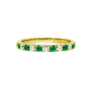 綠寶石鑽石微密釘間鑲線戒 - WILLS JEWELLERY