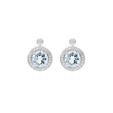 經典圓海藍寶鑽石耳環 - WILLS JEWELLERY