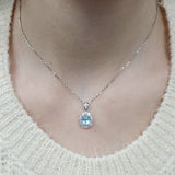 花型吊墜 · 海藍寶石 - WILLS JEWELLERY