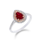 《天使 • 圍石》雙鑽梨形紅寶石 - WILLS JEWELLERY
