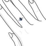 梨形藍寶石圍鑽戒指 - WILLS JEWELLERY