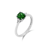 天然階梯形沙弗萊寶石鑽石戒指 - WILLS JEWELLERY
