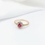 經典花漾戒指.酒紅色紅寶石 - WILLS JEWELLERY