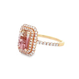 祖母綠切割紅綠雙色碧璽雙行圍鑚戒指 - WILLS JEWELLERY