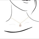 祖母綠形摩根石珠邊圍鑽吊墜 - WILLS JEWELLERY