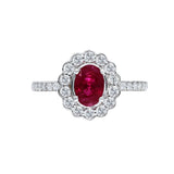經典貴族橢圓形紅寶石鑽石戒指 - WILLS JEWELLERY