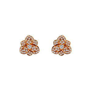浪漫玫瑰造型鑽石耳環 - WILLS JEWELLERY