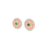 復古耳環.宮廷綠沙弗萊寶石 - WILLS JEWELLERY