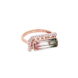 祖母綠切割紅綠雙色碧璽鑽石戒指 - WILLS JEWELLERY
