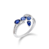 蔓枝・梨形藍寶石鑽石戒指 - WILLS JEWELLERY