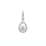 車花片鑽石梨形圍鑽吊墜 - WILLS JEWELLERY