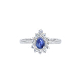 戴安娜水滴藍寶石圍鑽戒指 - WILLS JEWELLERY