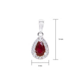梨形紅寶石鑽石吊墜 - WILLS JEWELLERY