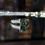 宮廷風戒指 · 天然無燒綠色藍寶石 - WILLS JEWELLERY