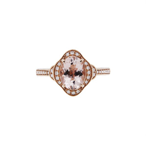 四葉花摩根石圍石鑽石戒指 - WILLS JEWELLERY