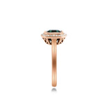 祖母綠切割綠碧璽圍鑽戒指 - WILLS JEWELLERY
