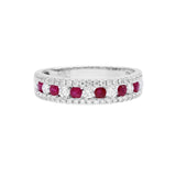 紅寶石鑽石間鑲逼鑲鑽石戒指 - WILLS JEWELLERY
