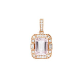祖母綠形摩根石珠邊圍鑽吊墜 - WILLS JEWELLERY