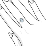 橢圓冰藍色海藍寶圍石鑽石戒指 - WILLS JEWELLERY