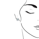 橢圓形冰藍色海藍寶圍鑽耳環 - WILLS JEWELLERY