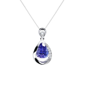 時尚梨形坦桑石吊墜 - WILLS JEWELLERY
