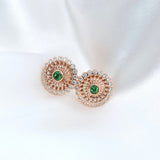 復古耳環.宮廷綠沙弗萊寶石 - WILLS JEWELLERY