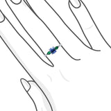 天然無燒枕形藍寶石拼沙弗萊石鑽石戒指 - WILLS JEWELLERY