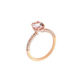 橢圓形摩根石鑽石戒指 - WILLS JEWELLERY