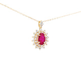 經典花漾頸鏈.酒紅色紅寶石 - WILLS JEWELLERY