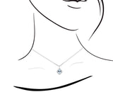 四葉花海藍寶圍鑽吊墜 - WILLS JEWELLERY