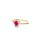 經典花漾戒指.酒紅色紅寶石 - WILLS JEWELLERY